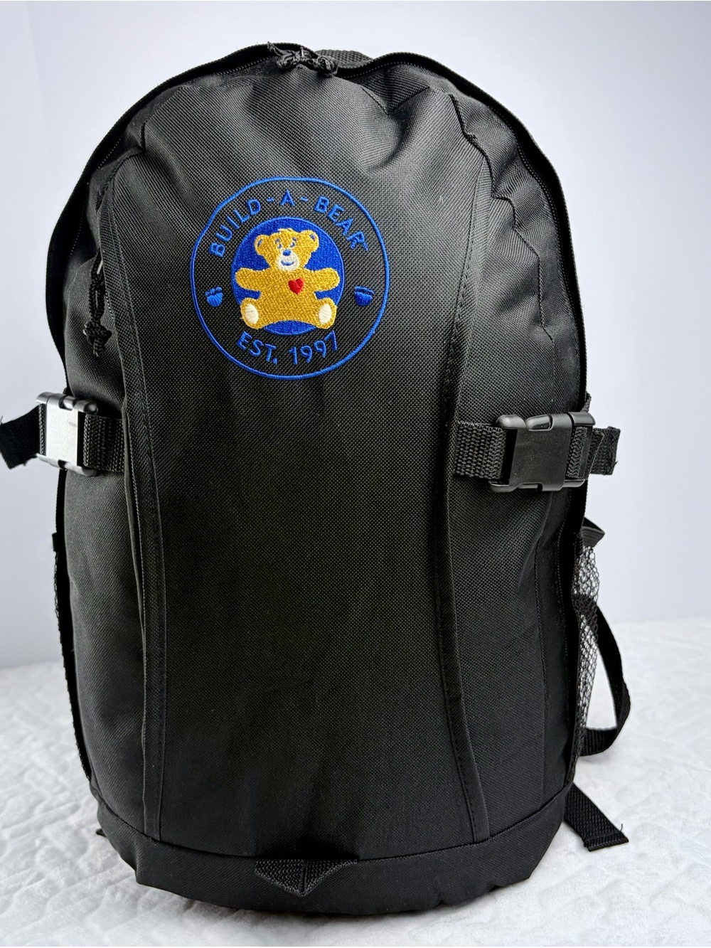 Build-A-Bear Black Employee Backpack with Embroidered Bear Patch